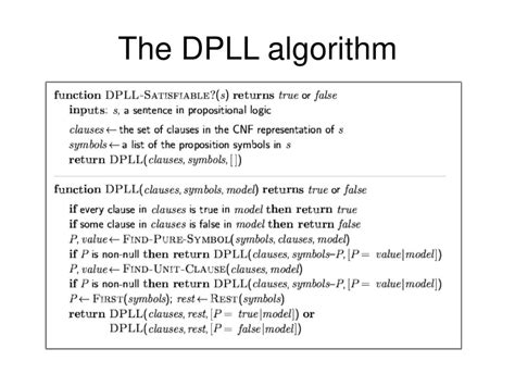 dpll algorithm.